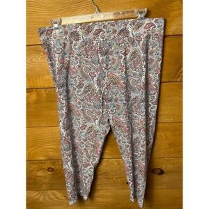 Cato Est 1946 Paisley Print Cropped Leggings Pants‎ Womens XL Loungewear Casual